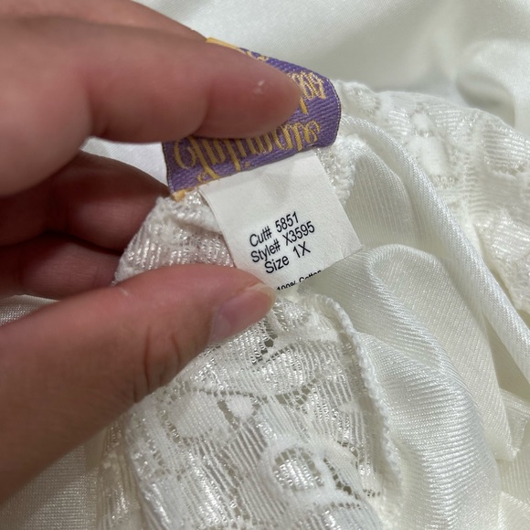 VTG Intimate Attitudes Bridal White Sheer Slip Lingerie Dress Whimsical 1X Curve - Picture 9 of 9